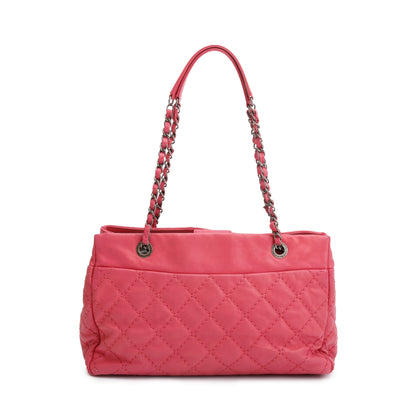 Chanel Pink Calfskin Leather Stitch It Tote