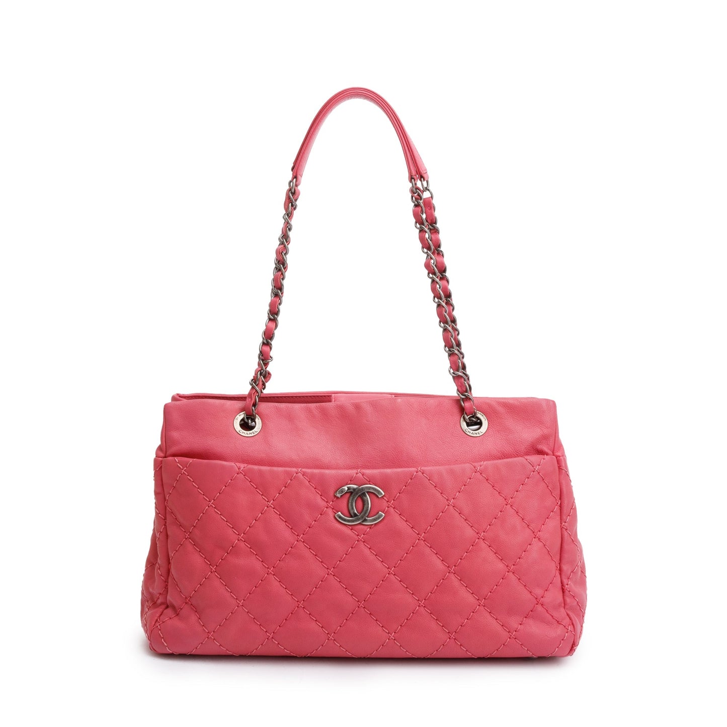 Chanel Pink Calfskin Leather Stitch It Tote