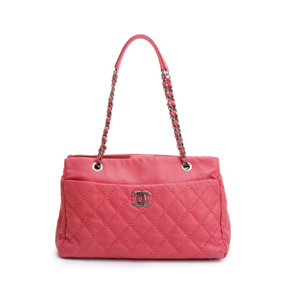 Chanel Pink Calfskin Leather Stitch It Tote