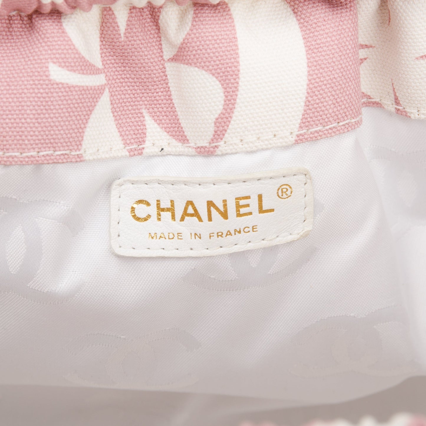 Chanel Pink Canvas Clover Print Frame Bag