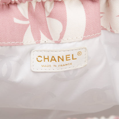 Chanel Pink Canvas Clover Print Frame Bag