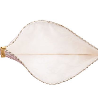 Chanel Pink Canvas Clover Print Frame Bag