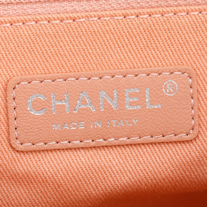 Chanel Pink Canvas White Calfskin Medium Deauville Shopping Tote