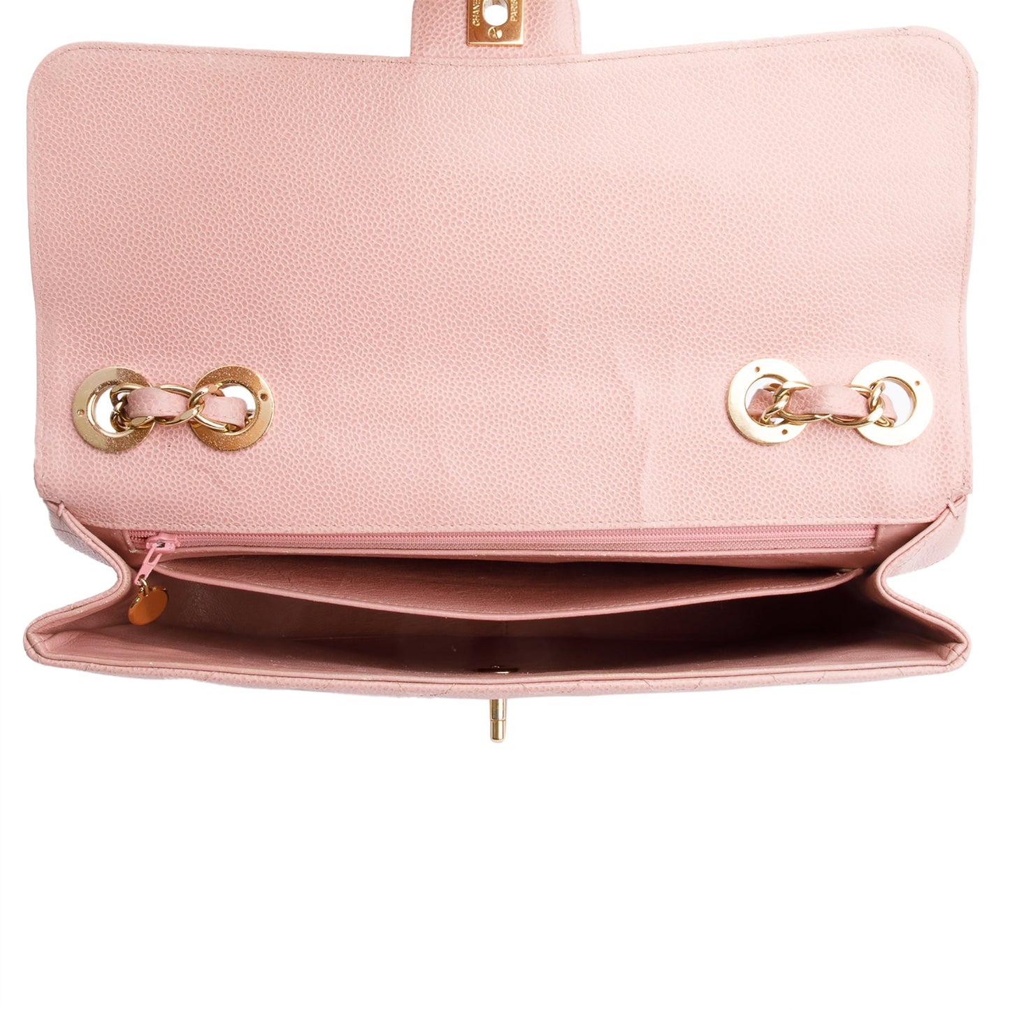Chanel Vintage Pink Quilted Caviar Leather Square Classic Jumbo Single Flap Bag