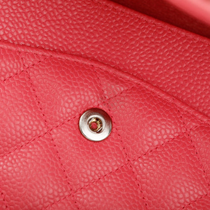 Chanel Pink Caviar Leather Classic Medium Double Flap Bag