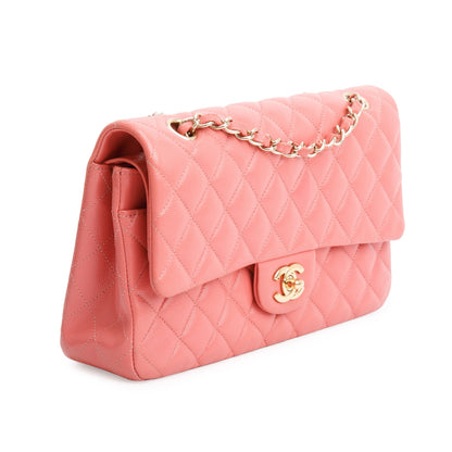 Chanel Pink Caviar Leather Classic Medium Double Flap Bag