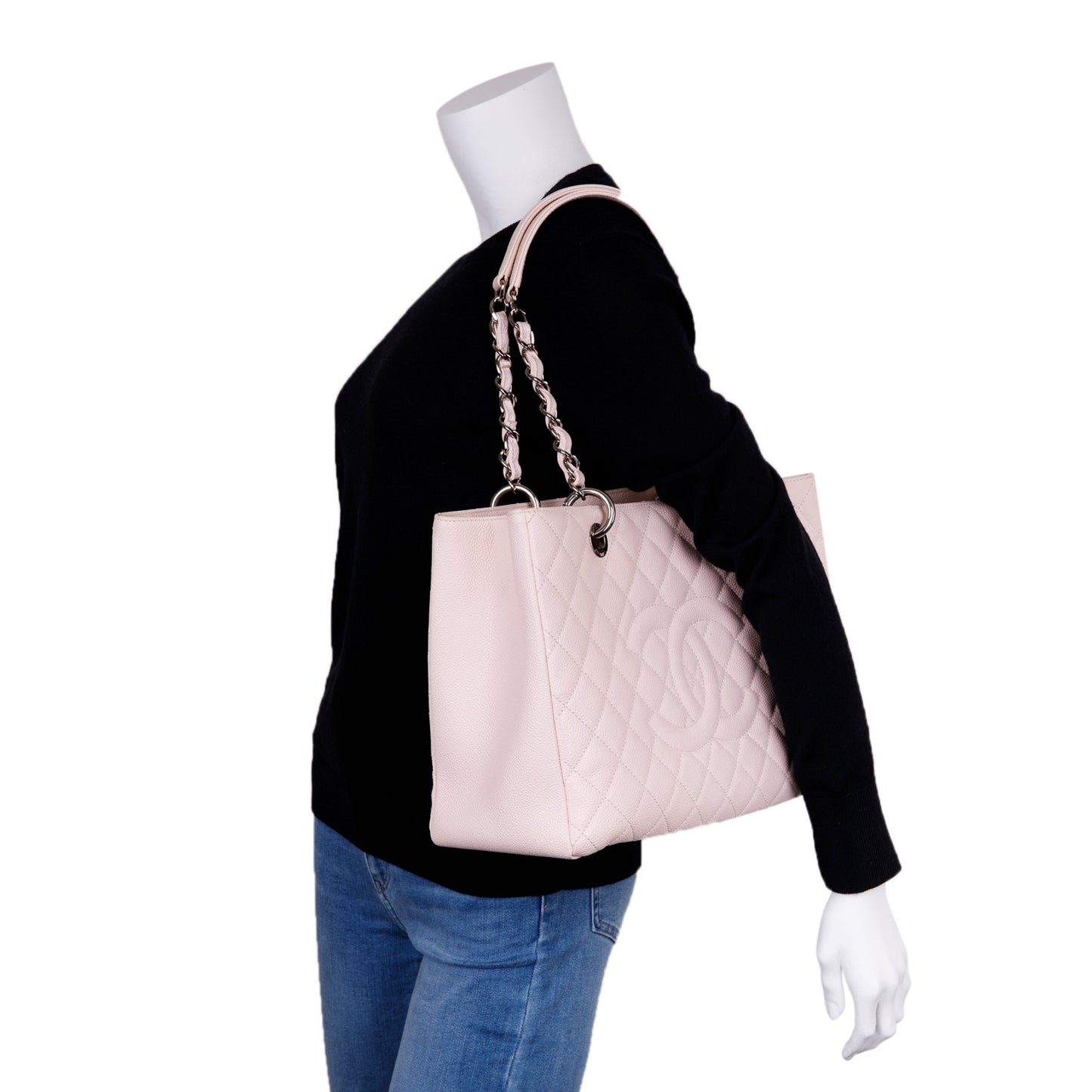 Chanel Pink Caviar Leather Grand Shopping Tote (GST)