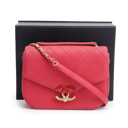 Chanel Pink Caviar Paris-Cuba Thread Around Flap Bag