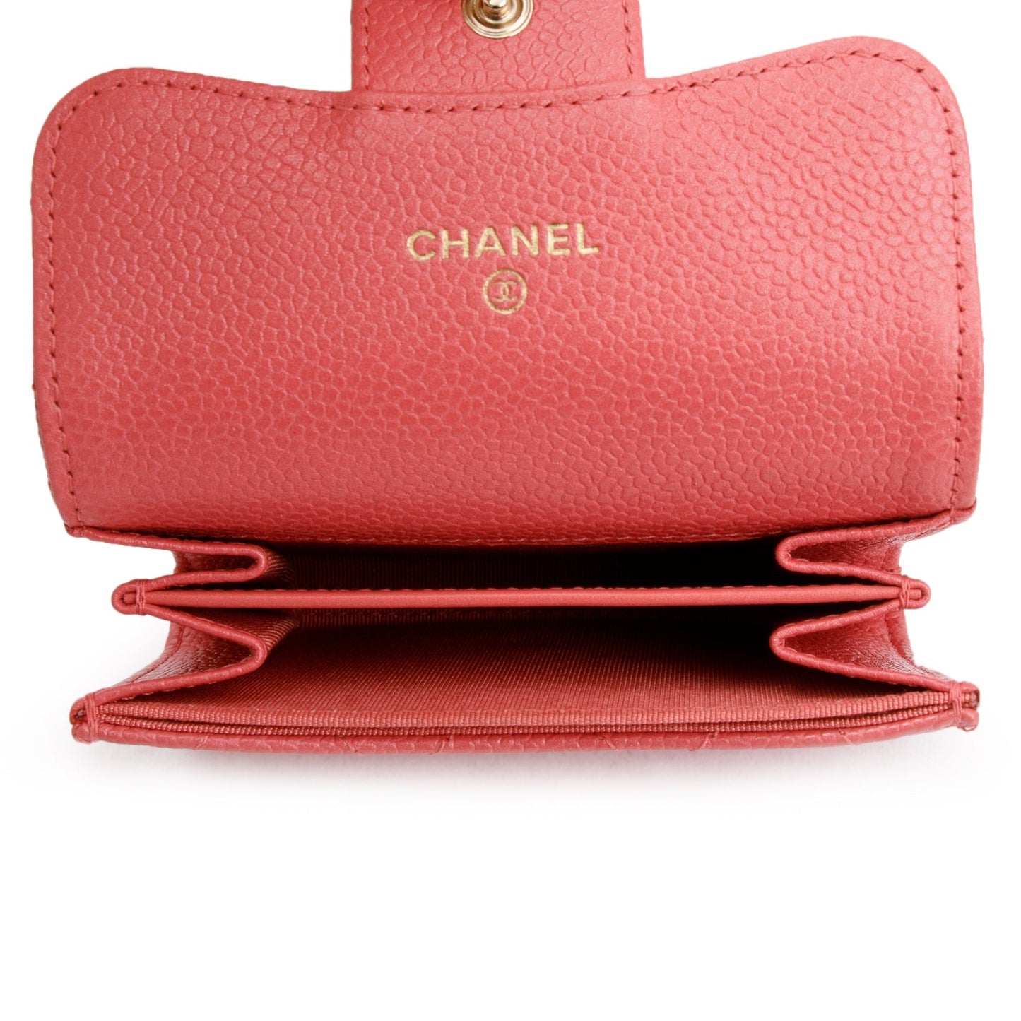 Chanel Pink Caviar Quilted Leather Flap Card Holder