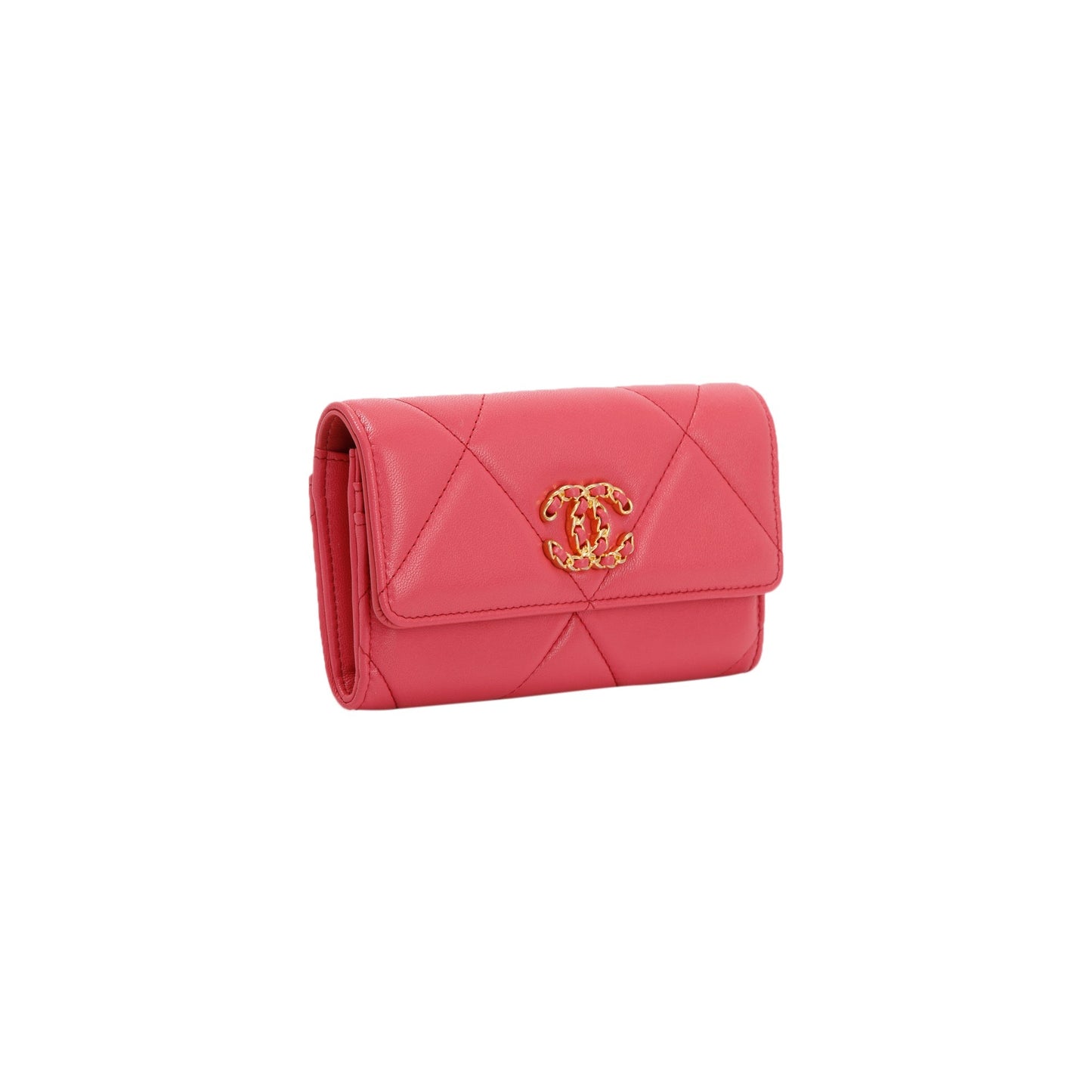 Chanel Pink Lambskin 19 Flap Wallet