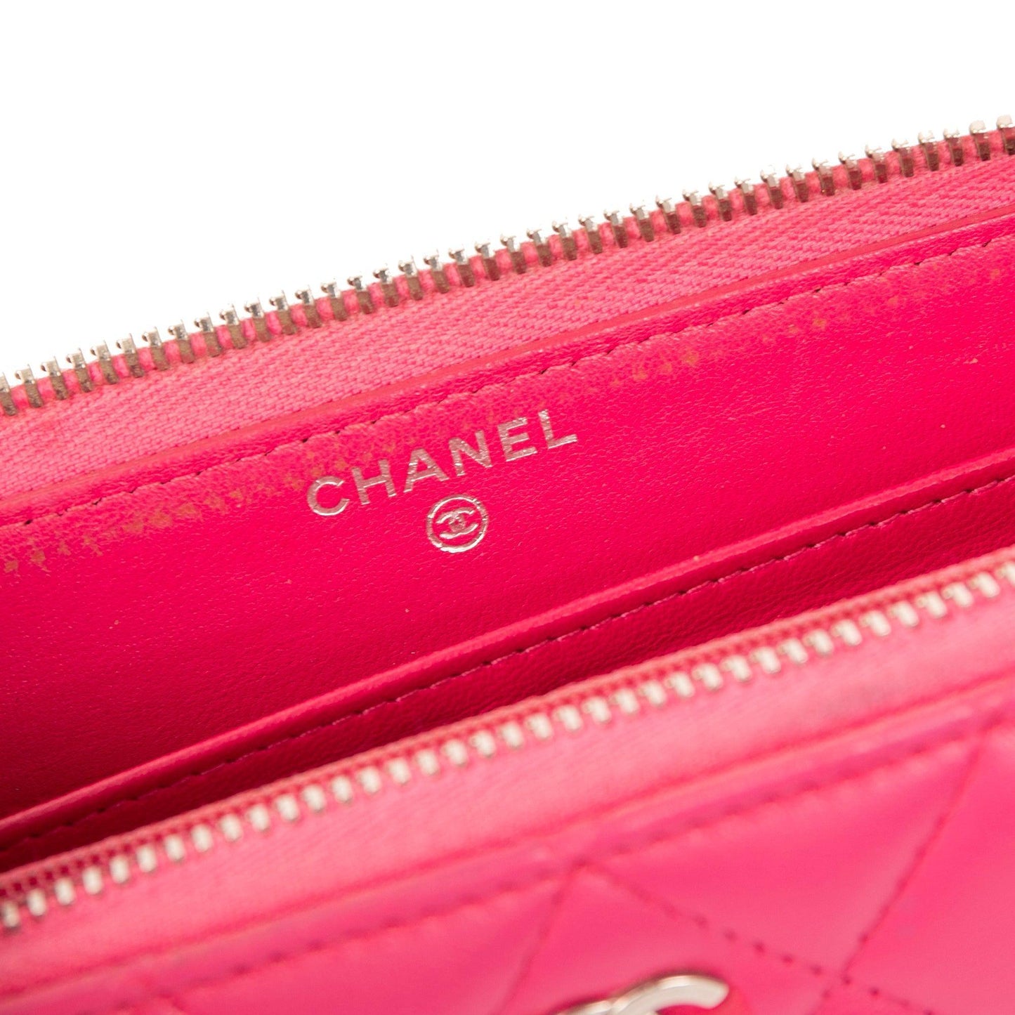 Chanel Pink Lambskin Classic Long Zipped Wallet