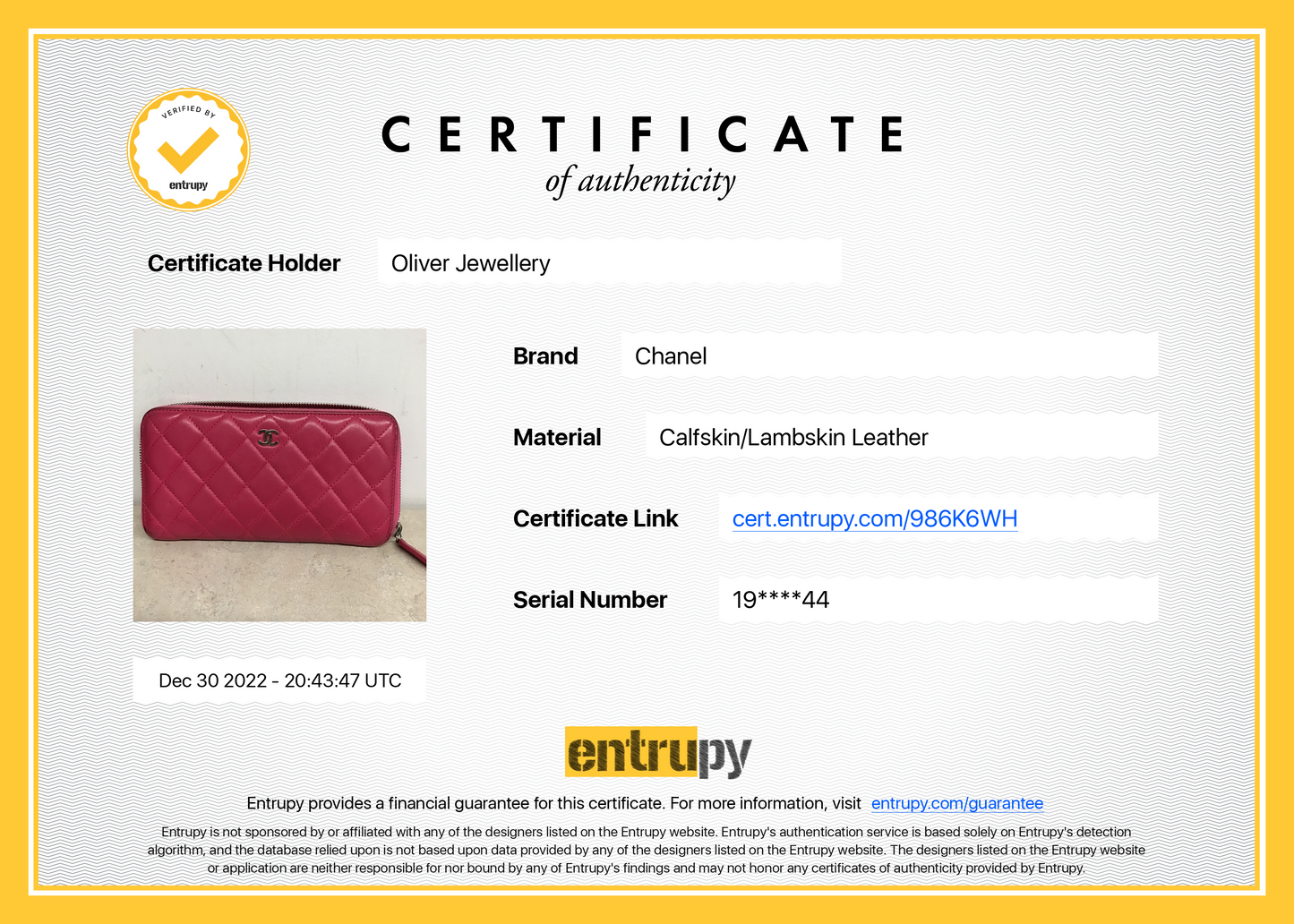 Chanel Pink Lambskin Classic Long Zipped Wallet