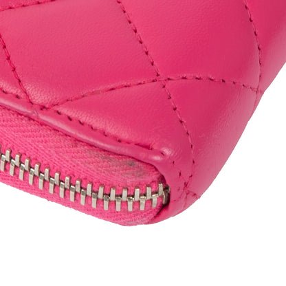 Chanel Pink Lambskin Classic Long Zipped Wallet