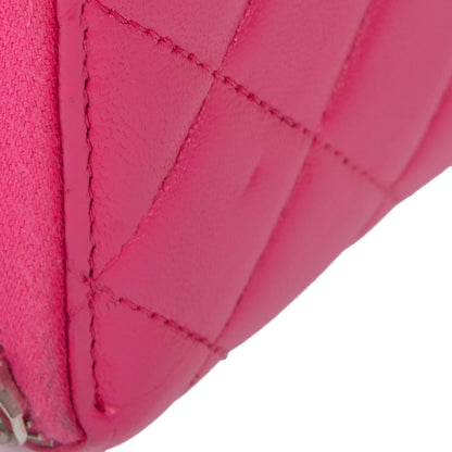 Chanel Pink Lambskin Classic Long Zipped Wallet