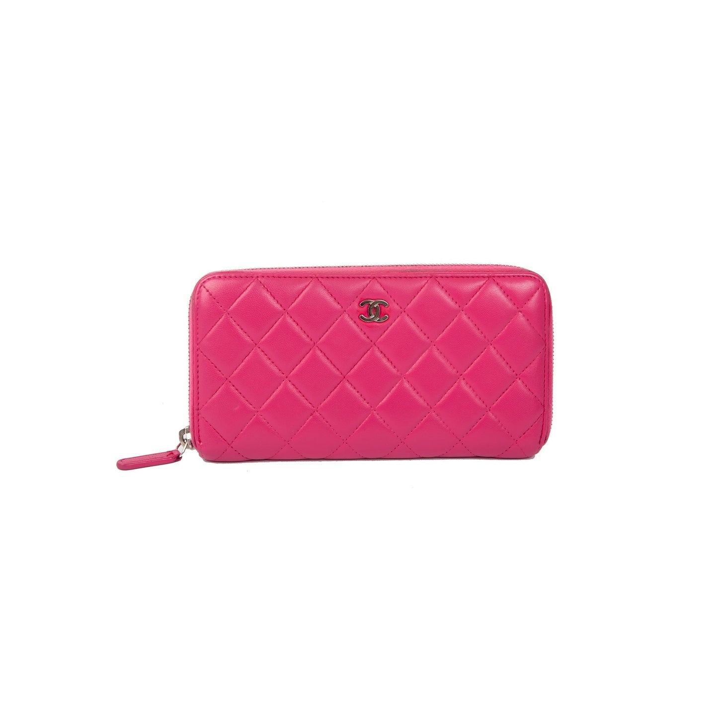 Chanel Pink Lambskin Classic Long Zipped Wallet