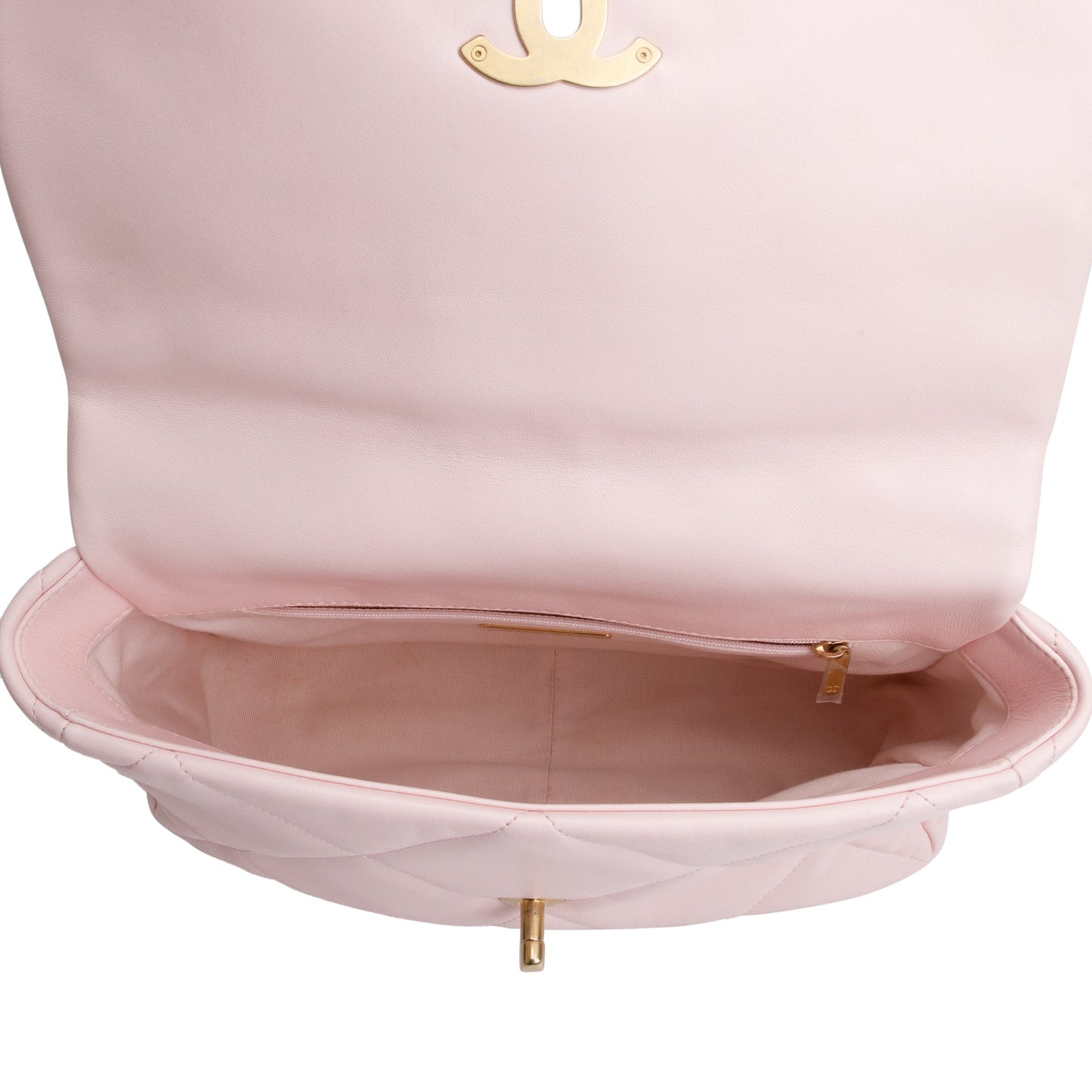 Chanel Pink Lambskin Leather Large 19 Flap Bag
