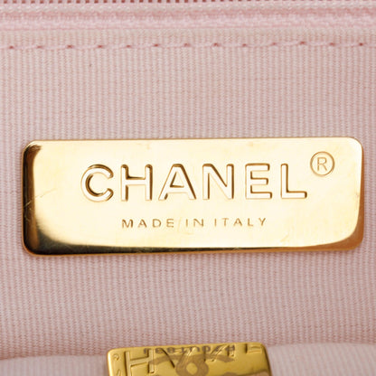 Chanel Pink Lambskin Leather Large 19 Flap Bag
