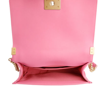Chanel Pink Lambskin Medium Boy Bag