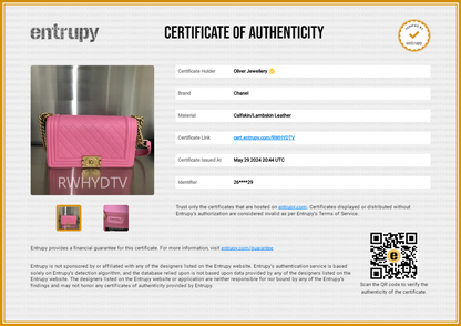 Chanel Pink Lambskin Medium Boy Bag