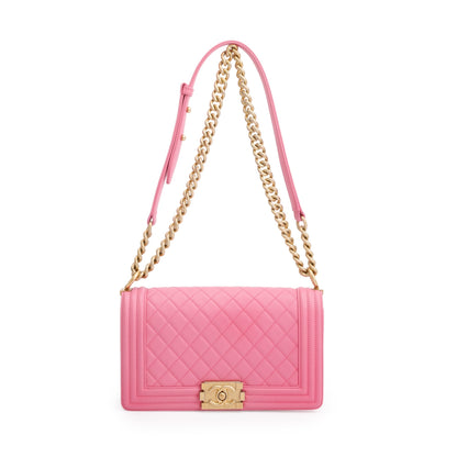 Chanel Pink Lambskin Medium Boy Bag