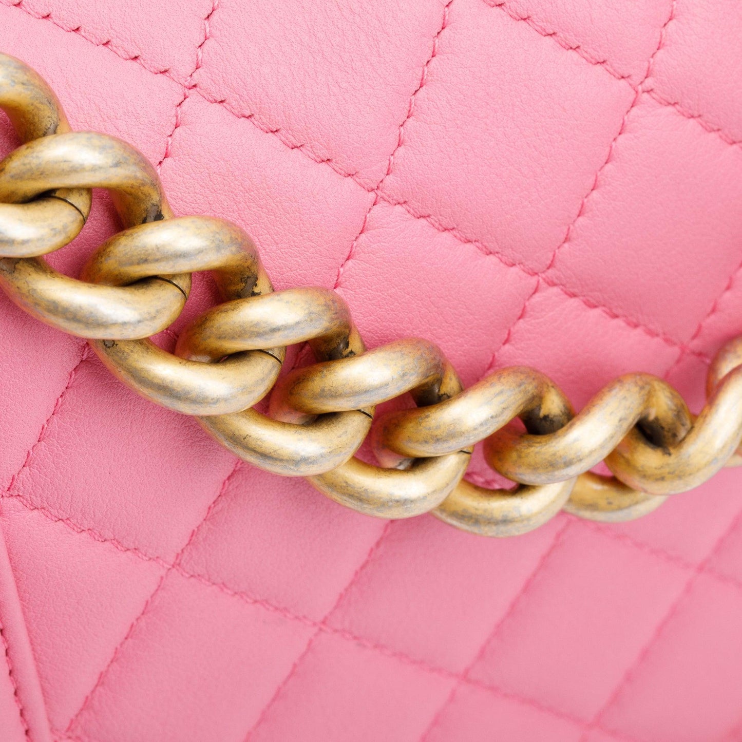 Chanel Pink Lambskin Medium Boy Bag
