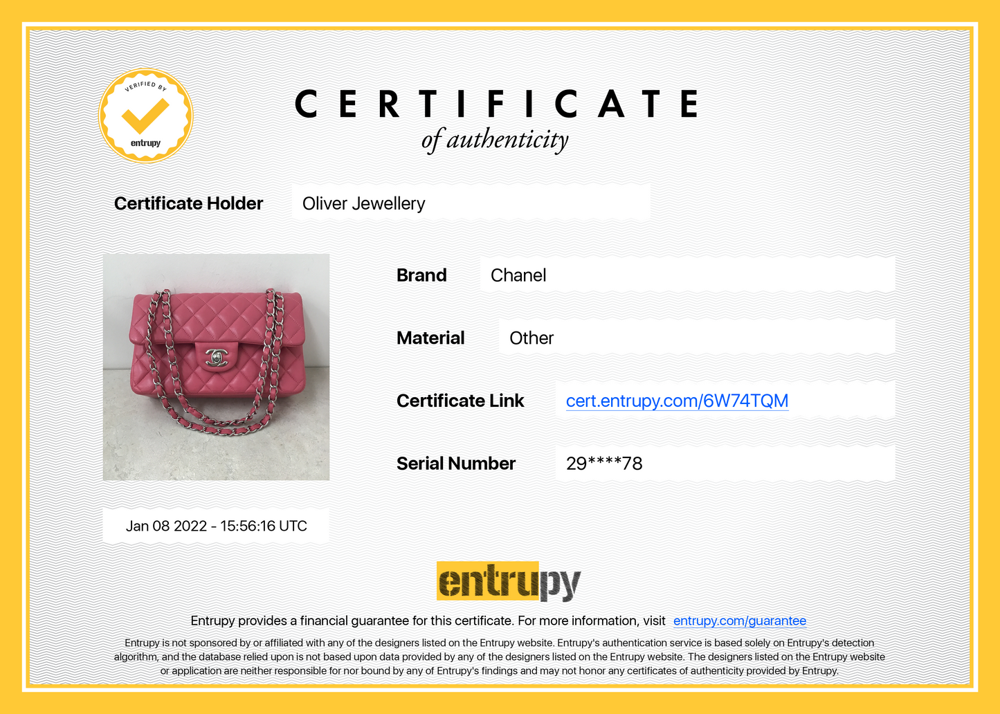 Chanel Pink Lambskin Small Classic Double Flap Bag