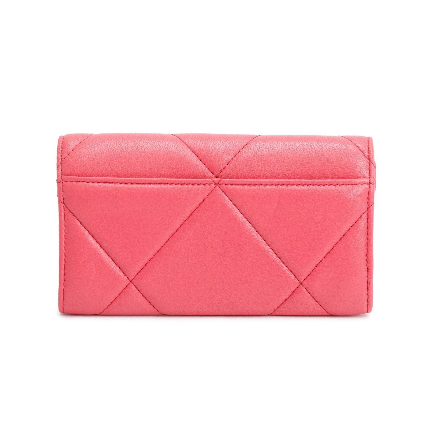 Chanel Pink Leather 19 Flap Wallet