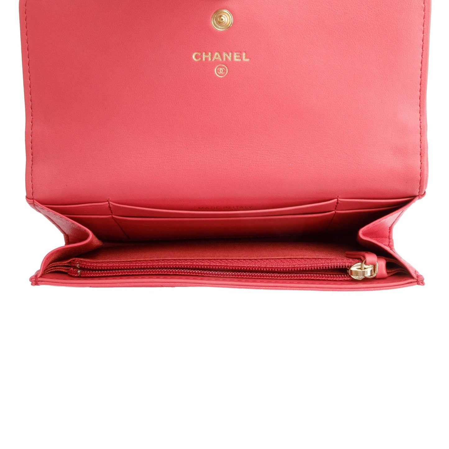 Chanel Pink Leather 19 Flap Wallet