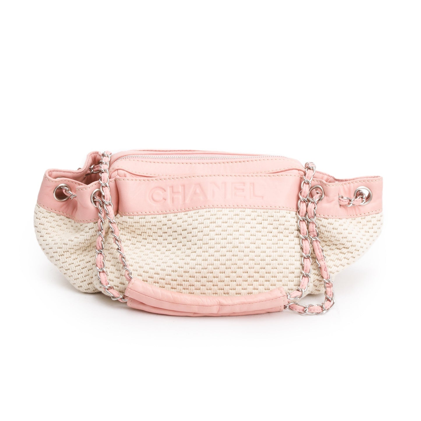 Chanel Pink Leather Neutral Crochette Small LAX Accordion Bag