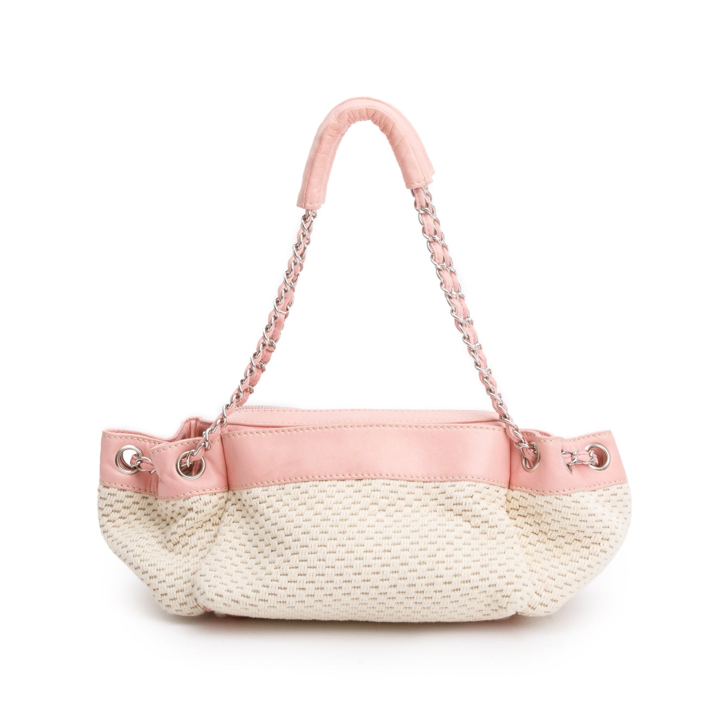 Chanel Pink Leather Neutral Crochette Small LAX Accordion Bag