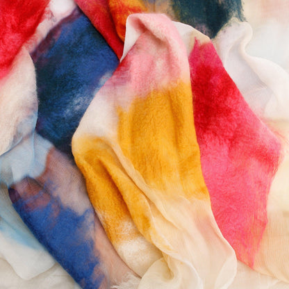 Chanel Pink Multicolor Ombre CC Logo Cashmere Silk Scarf