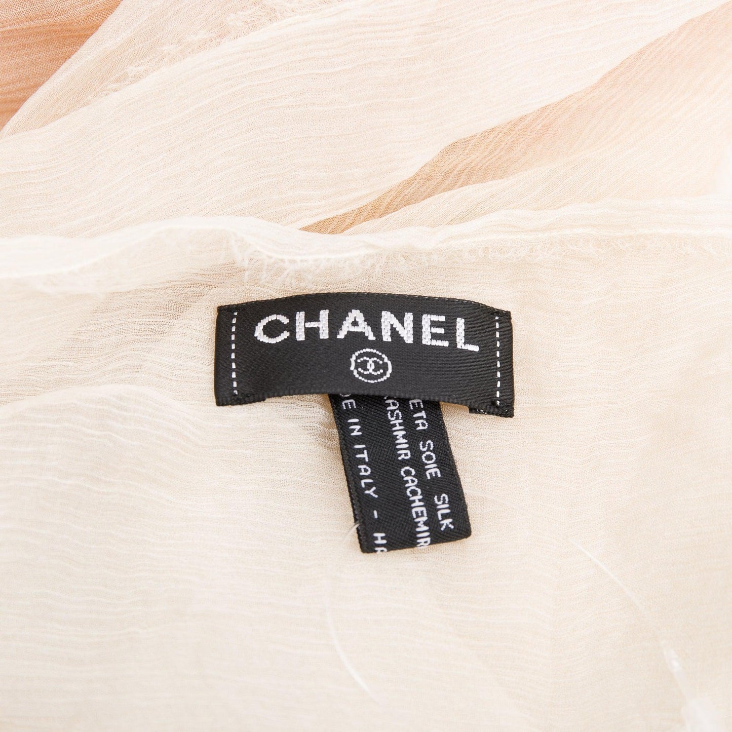 Chanel Pink Multicolor Ombre CC Logo Cashmere Silk Scarf