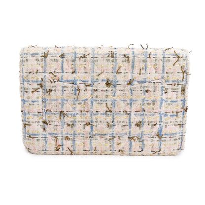 Chanel Pink Multicolor Tweed Classic Wallet On Chain
