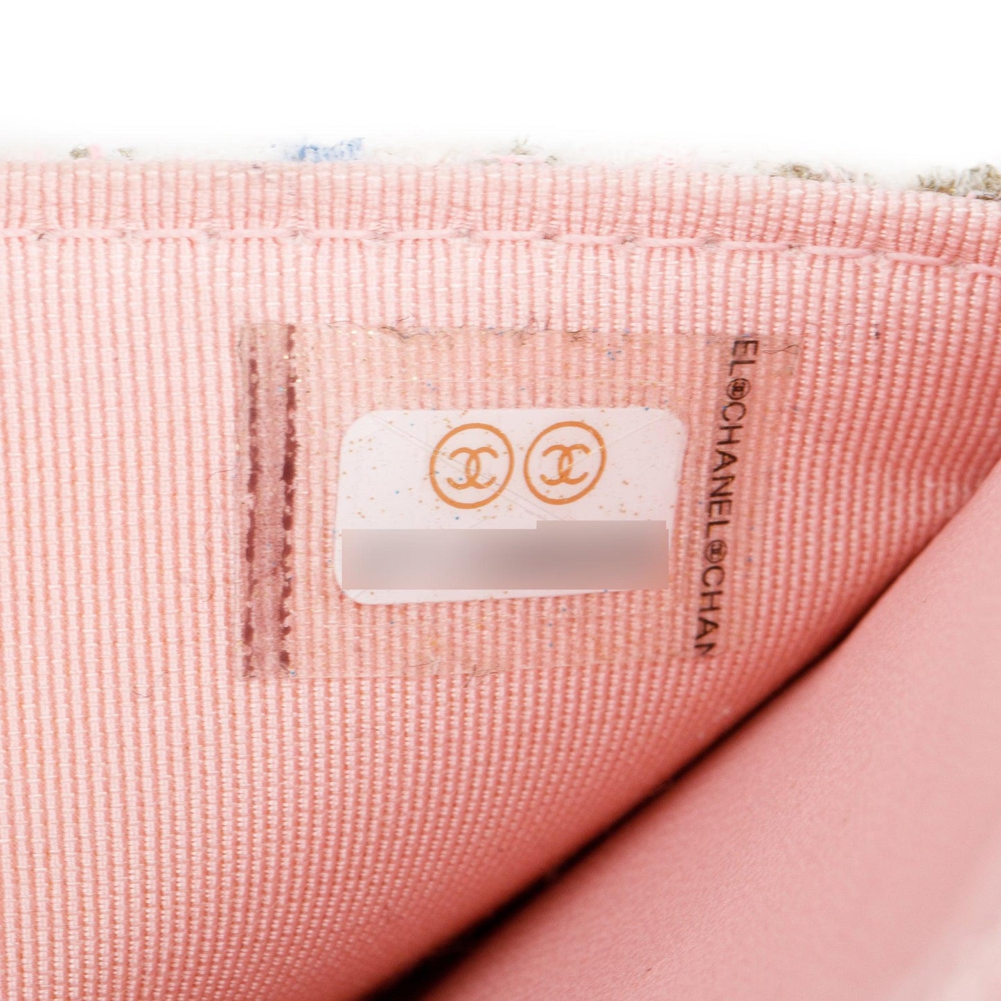 Chanel Pink Multicolor Tweed Classic Wallet On Chain