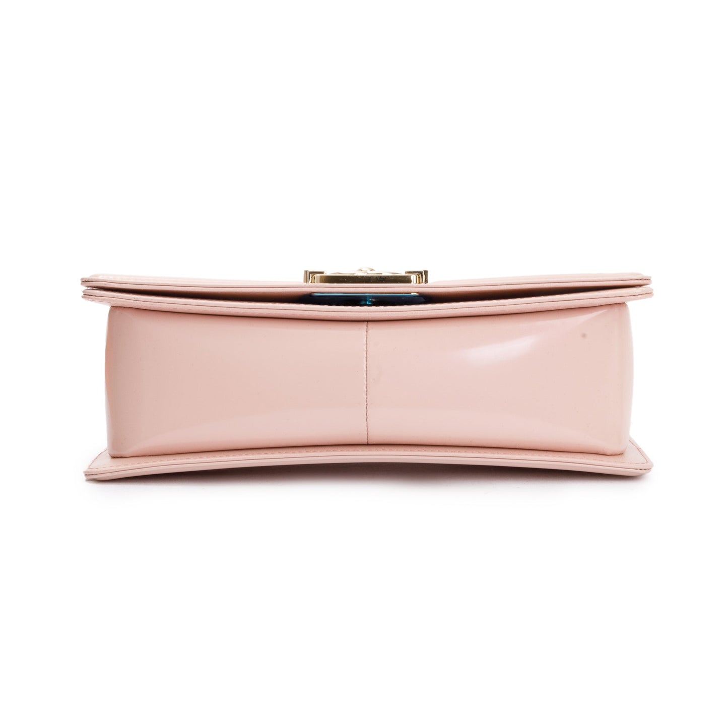 Chanel Pink Patent Leather Medium Boy Bag