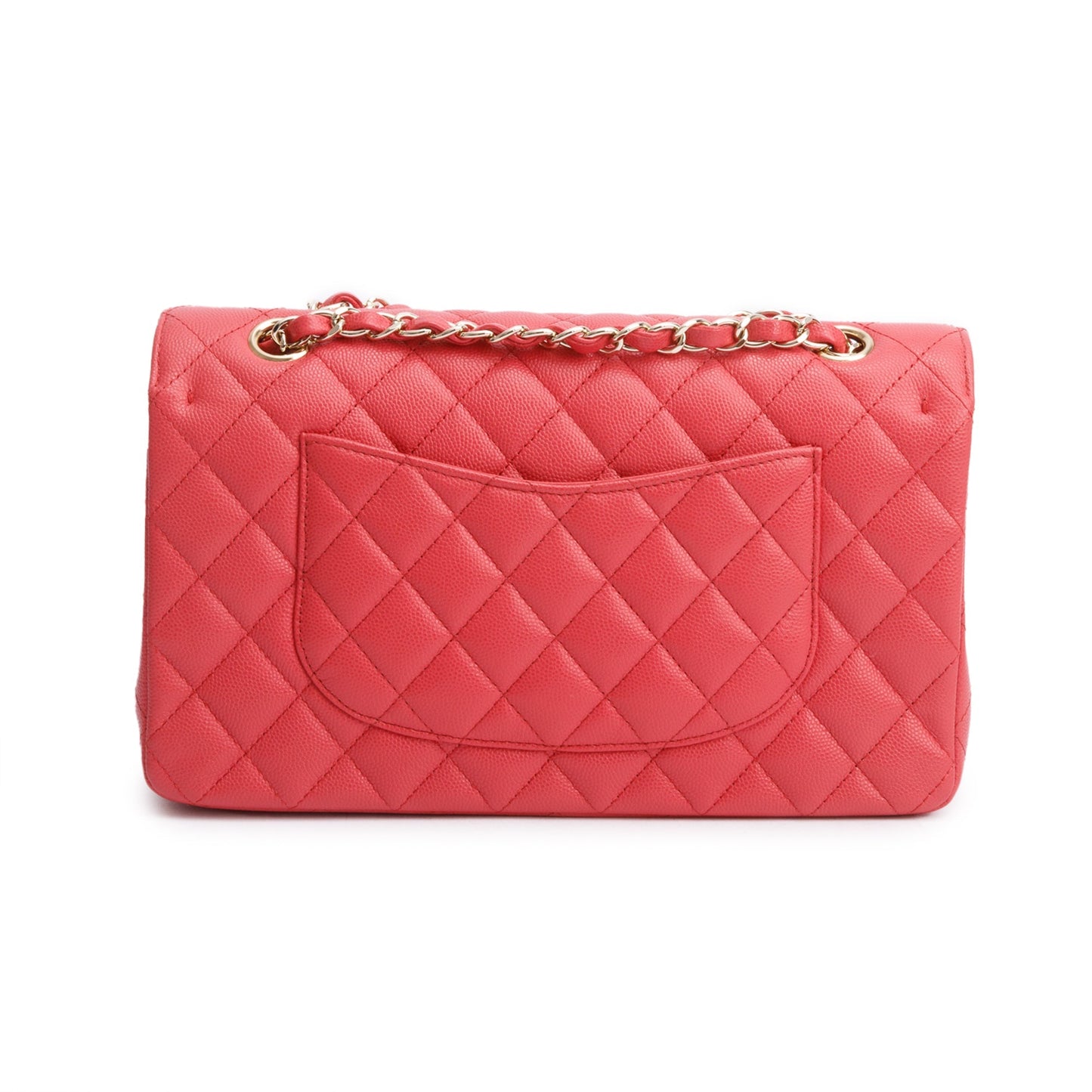 Chanel Pink Quilted Caviar Leather Classic Medium Double Flap Bag