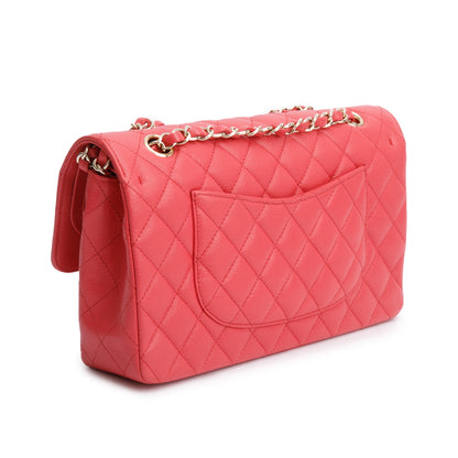 Chanel Pink Quilted Caviar Leather Classic Medium Double Flap Bag