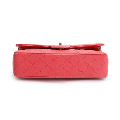 Chanel Pink Quilted Caviar Leather Classic Medium Double Flap Bag