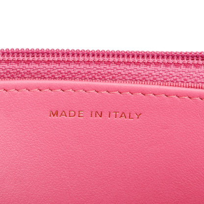 Chanel Pink Quilted Caviar Leather Classic Wallet on Chain