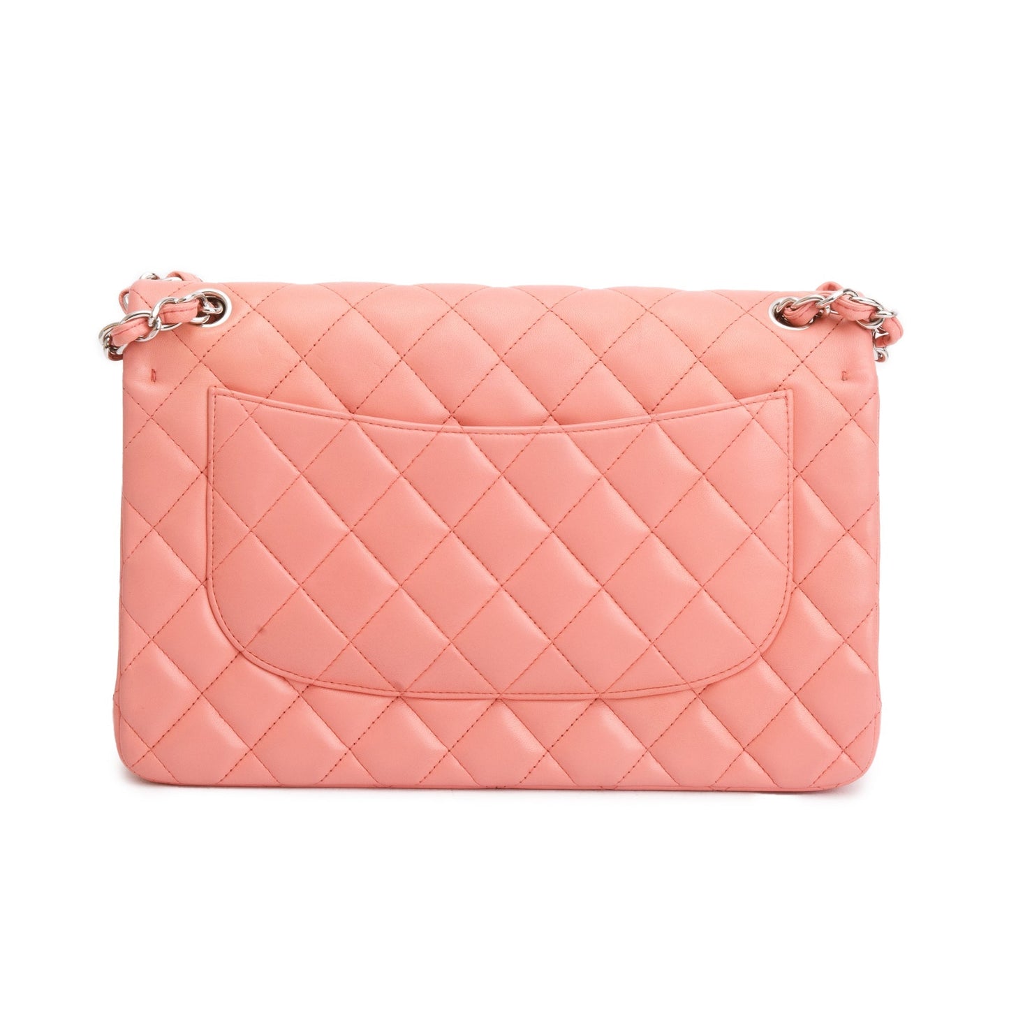 Chanel Pink Quilted Lambskin Leather Classic Jumbo Double Flap Bag