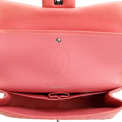Chanel Pink Quilted Lambskin Leather Classic Jumbo Double Flap Bag