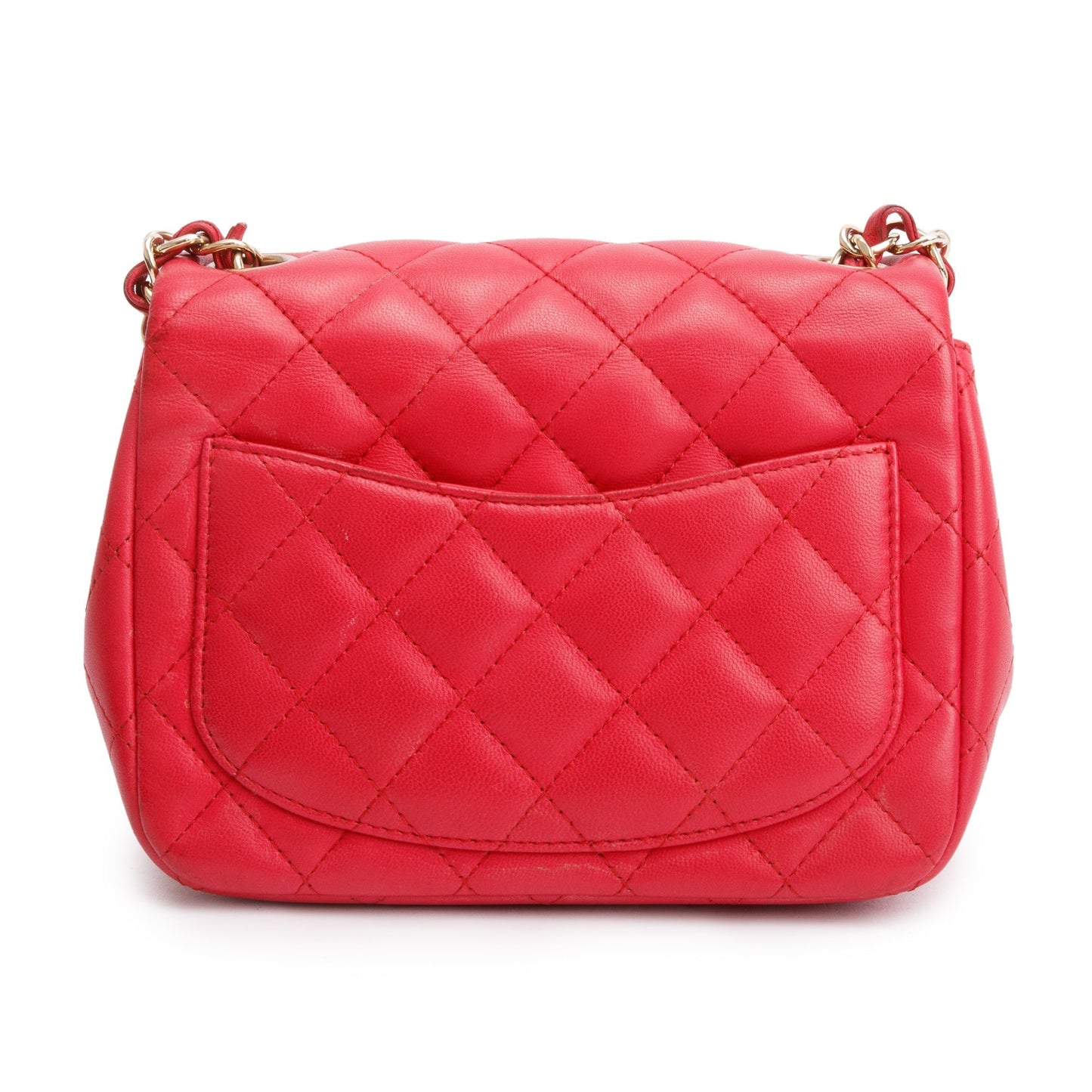 Chanel Pink Quilted Lambskin Leather Classic Square Mini Flap Bag