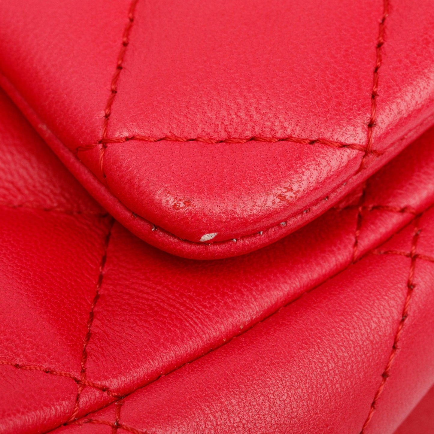 Chanel Pink Quilted Lambskin Leather Classic Square Mini Flap Bag