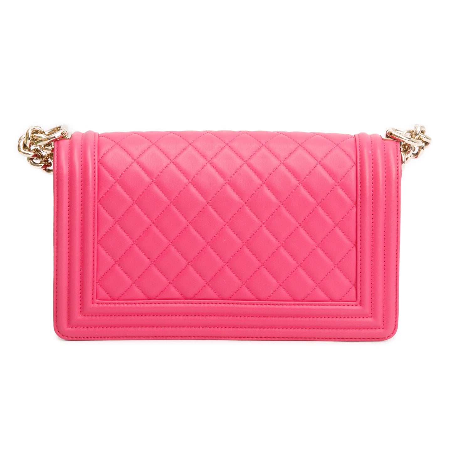 Chanel Pink Quilted Lambskin Leather Medium Boy Bag