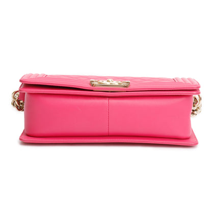 Chanel Pink Quilted Lambskin Leather Medium Boy Bag