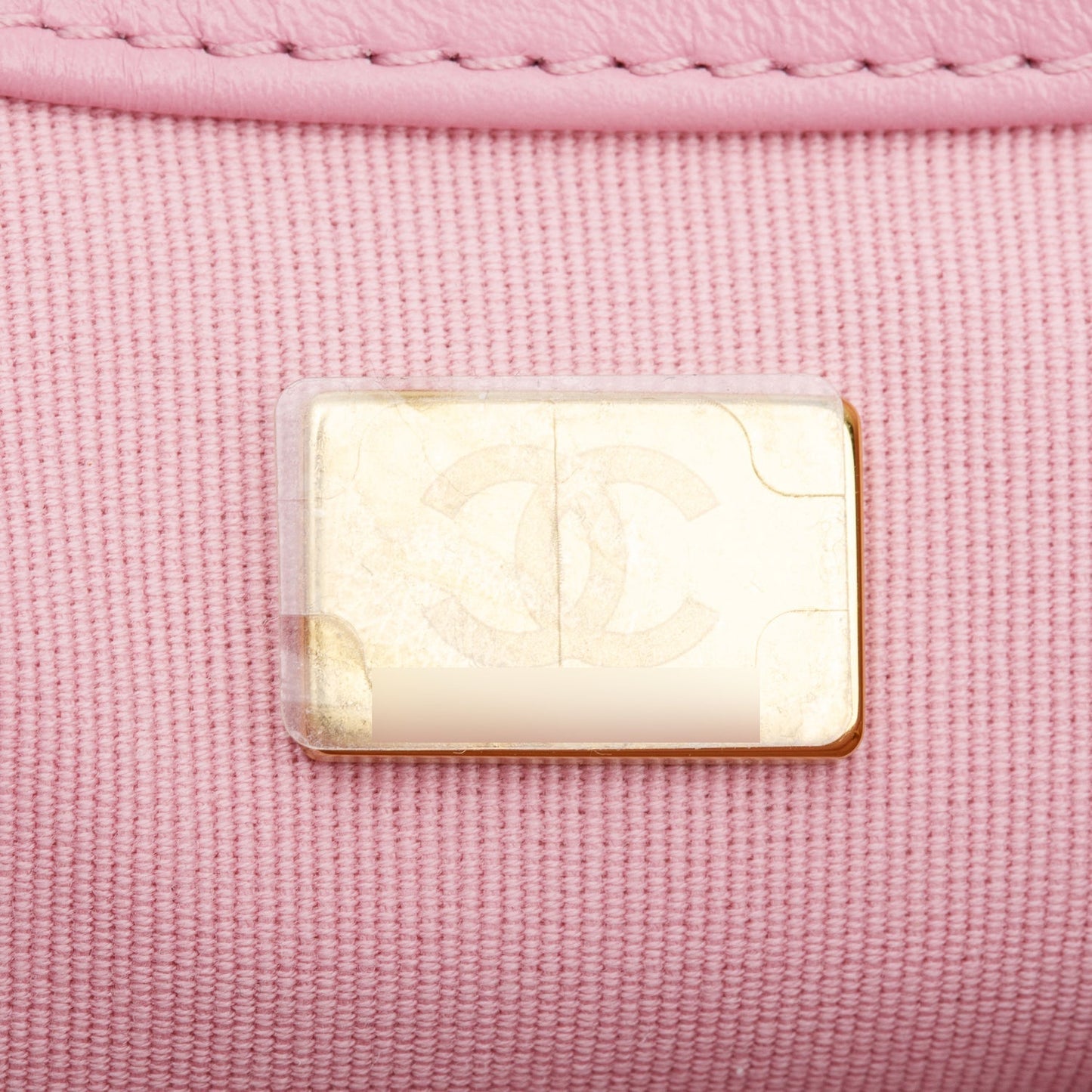 Chanel Pink Quilted  Lambskin Leather Small Lacquered Chain Flap Bag