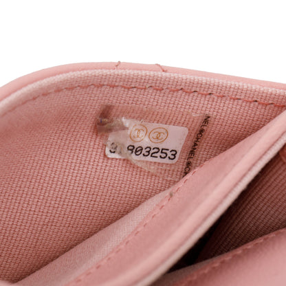 Chanel Pink Quilted Leather 19 Flap Card Holder