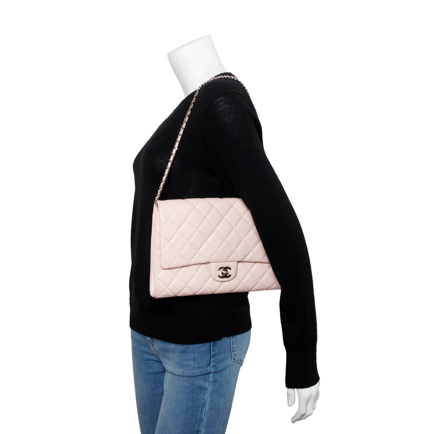 Chanel Pink Quilted Leather Clutch with Chain Flap
