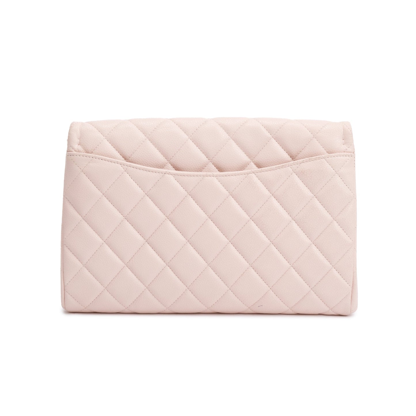 Chanel Pink Quilted Leather Clutch with Chain Flap