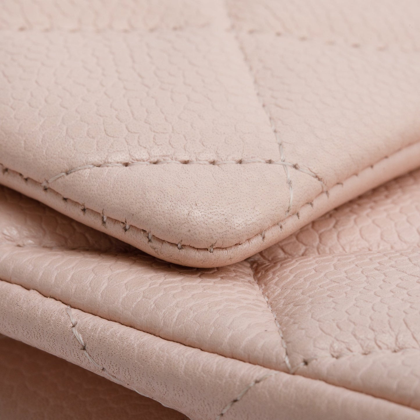 Chanel Pink Quilted Leather Clutch with Chain Flap